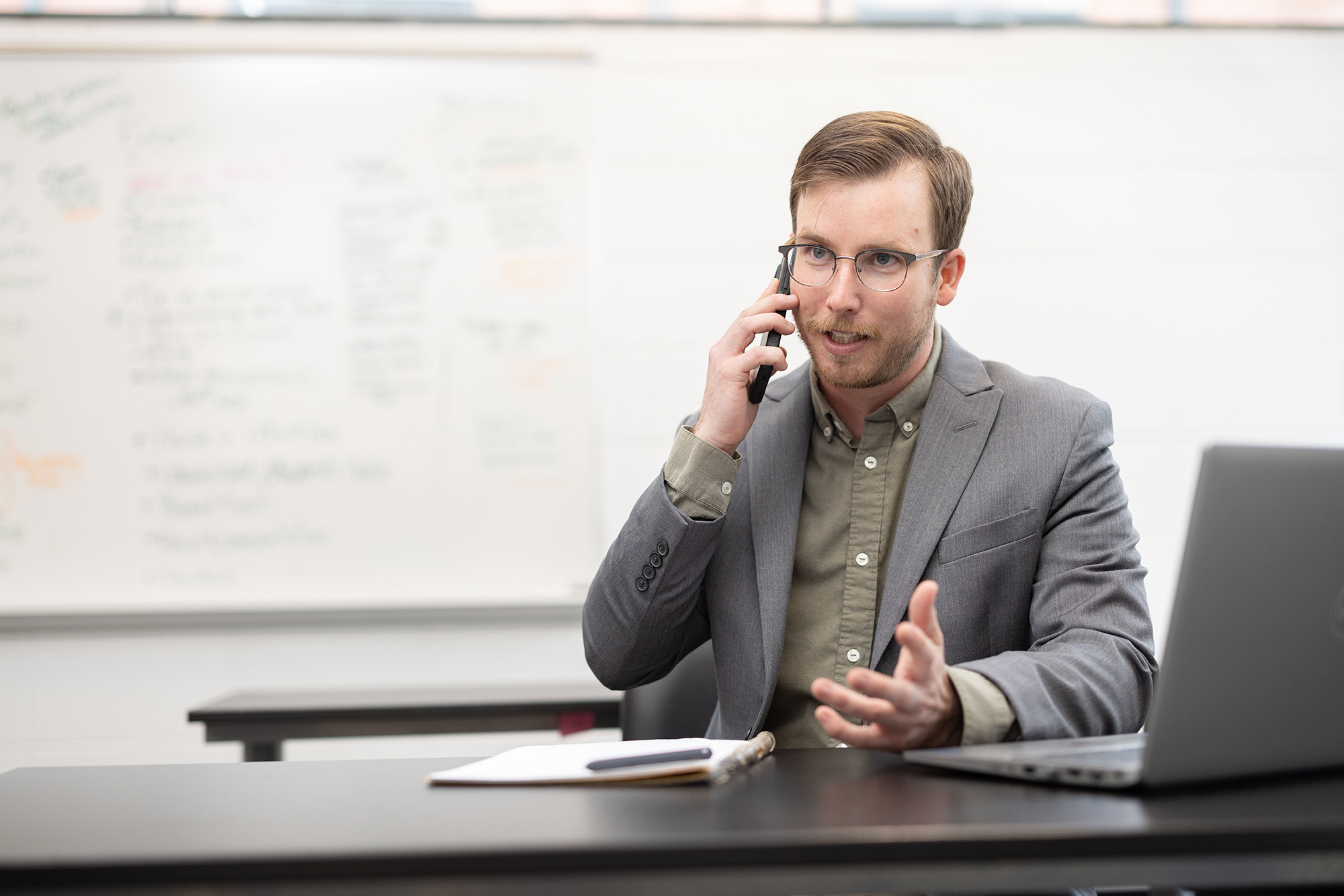 Employee on phone